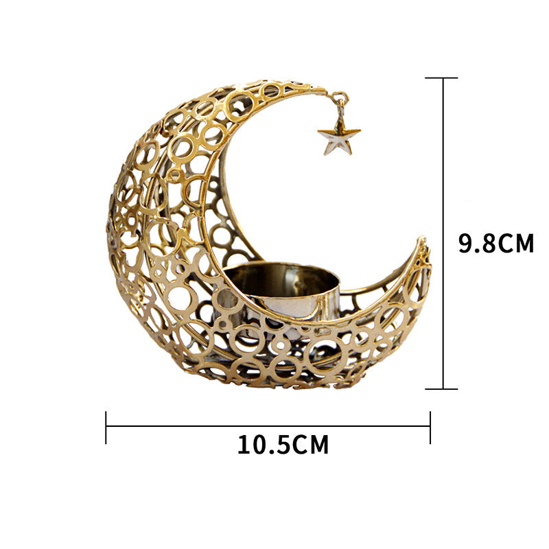 Mubarak Moon – Kunstvoller Ramadan & Eid Kerzenhalter aus Metall