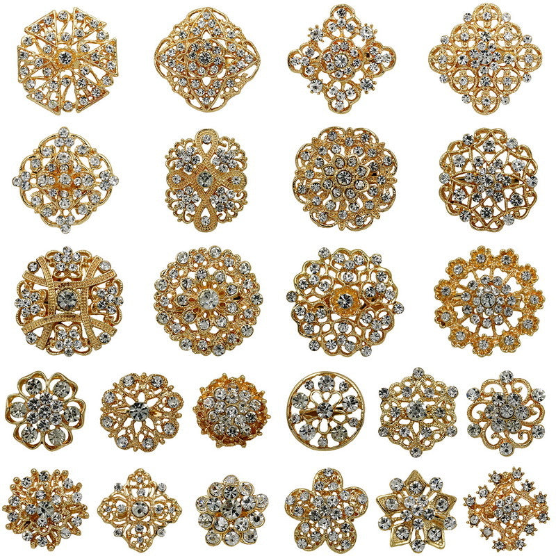 Premium Schmuck-Broschen Set "Zahra" - Funkelnde Akzente für Hijab & Abaya (12er Set)