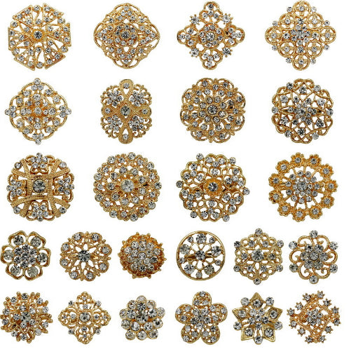Premium Schmuck-Broschen Set "Zahra" - Funkelnde Akzente für Hijab & Abaya (12er Set)