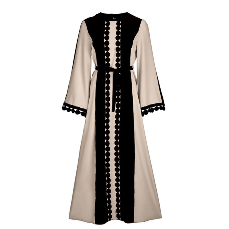 Zainab Patchwork-Abaya– Eleganz in Schwarz & Beige