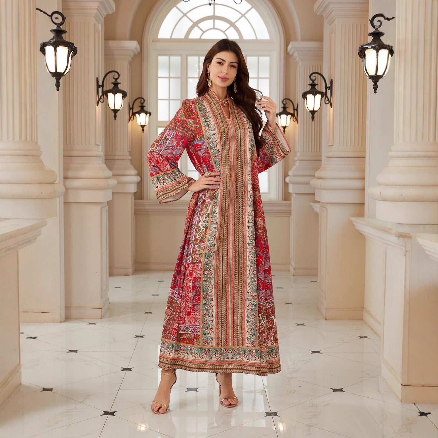 Amani Al-Andalus Abaya – Roter Palast-Garten