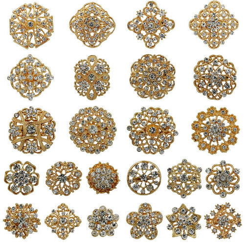 Premium Schmuck-Broschen Set "Zahra" - Funkelnde Akzente für Hijab & Abaya (12er Set)