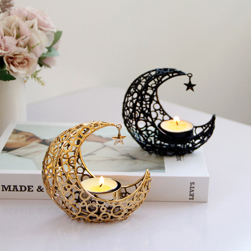 Mubarak Moon – Kunstvoller Ramadan & Eid Kerzenhalter aus Metall