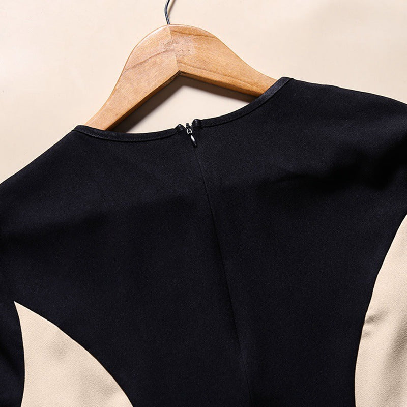 Zainab Patchwork-Abaya– Eleganz in Schwarz & Beige