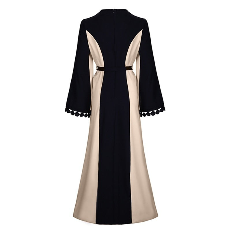 Zainab Patchwork-Abaya– Eleganz in Schwarz & Beige