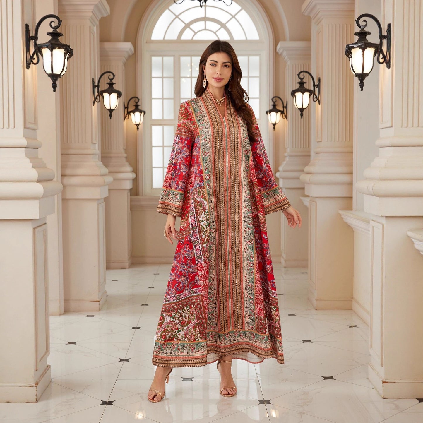 Amani Al-Andalus Abaya – Roter Palast-Garten
