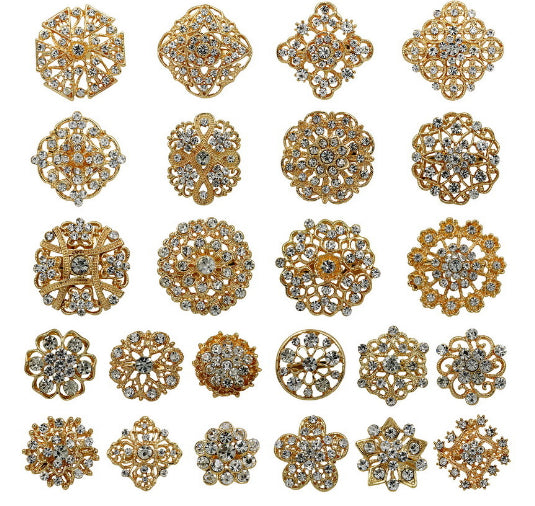 Premium Schmuck-Broschen Set "Zahra" - Funkelnde Akzente für Hijab & Abaya (12er Set)