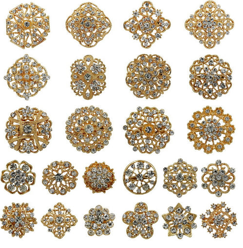 Premium Schmuck-Broschen Set "Zahra" - Funkelnde Akzente für Hijab & Abaya (12er Set)