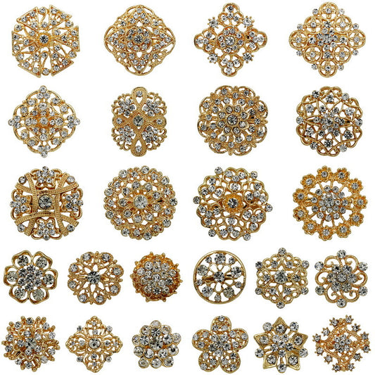 Premium Schmuck-Broschen Set "Zahra" - Funkelnde Akzente für Hijab & Abaya (12er Set)