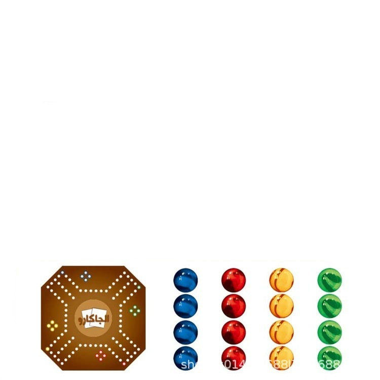 Kulturelles Holz-Brettspiel " Al-Majlis" - Traditionelles Marmor-Poker für die ganze Familie (auf arabisch)