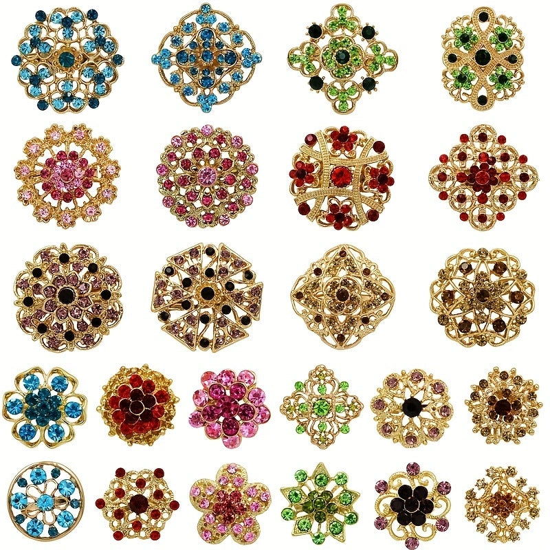 Premium Schmuck-Broschen Set "Zahra" - Funkelnde Akzente für Hijab & Abaya (12er Set)