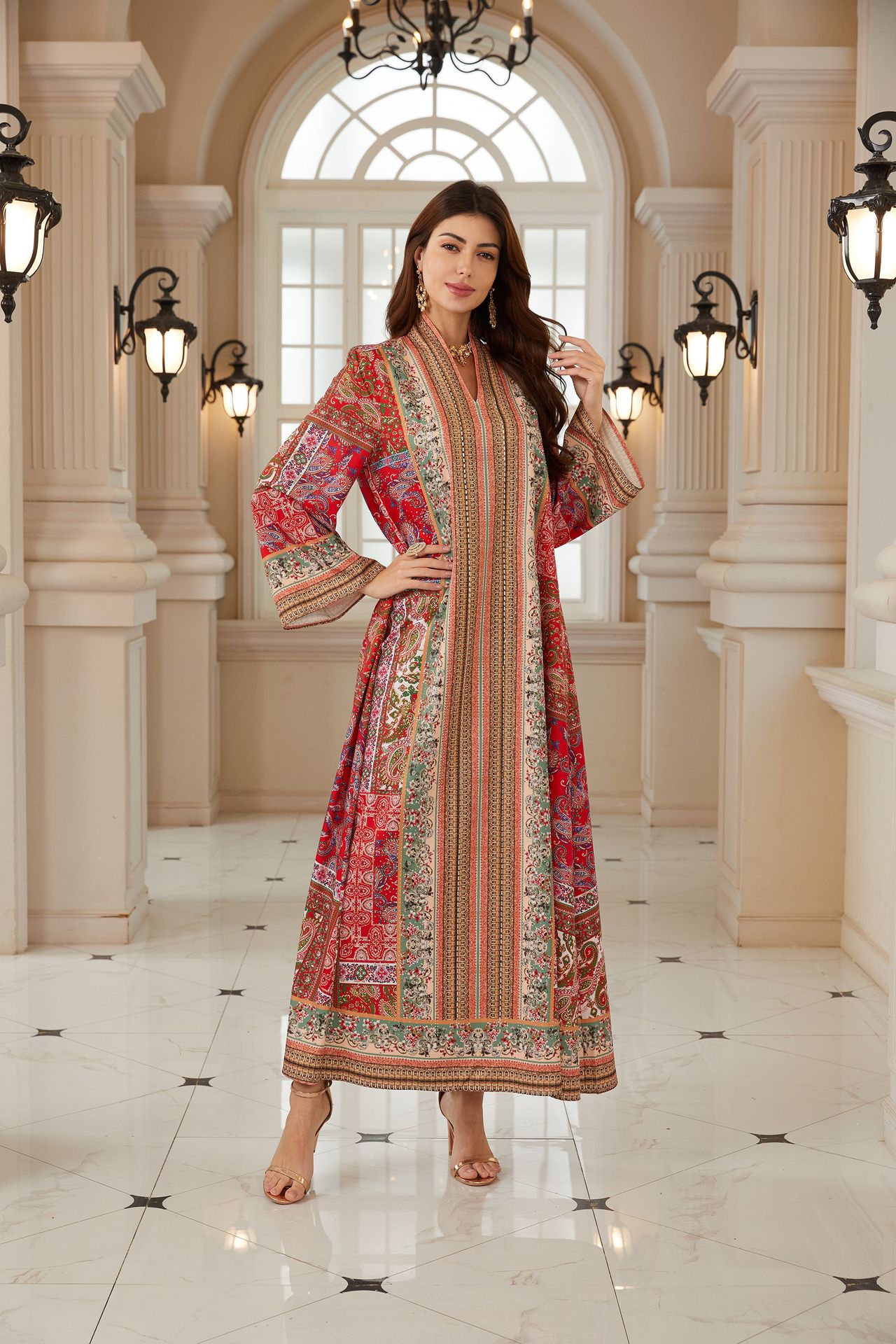 Amani Al-Andalus Abaya – Roter Palast-Garten