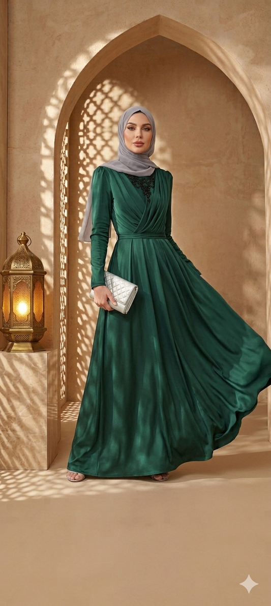 Amira-Abaya – Zeitlose Eleganz mit V-Ausschnitt