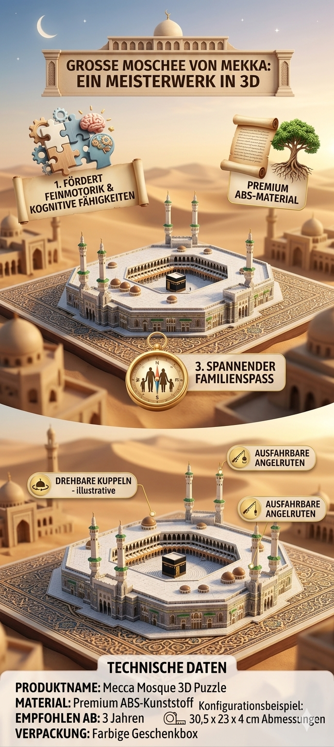 "Al-Masjid al-Haram"3D Puzzle für Eltern und Kinder