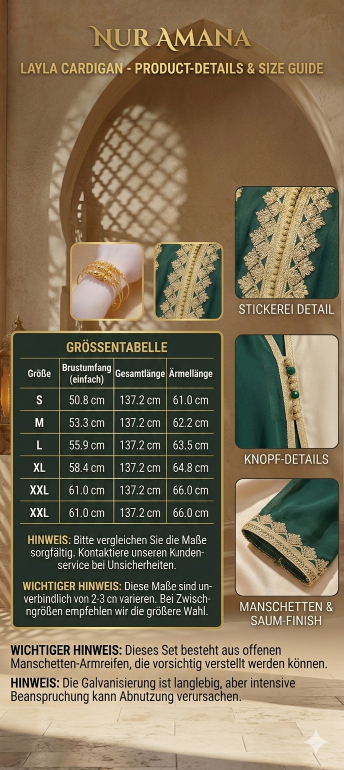 „Nur Amana“ Layla – Bestickter Luxus-Cardigan mit Gold-Verzierungen
